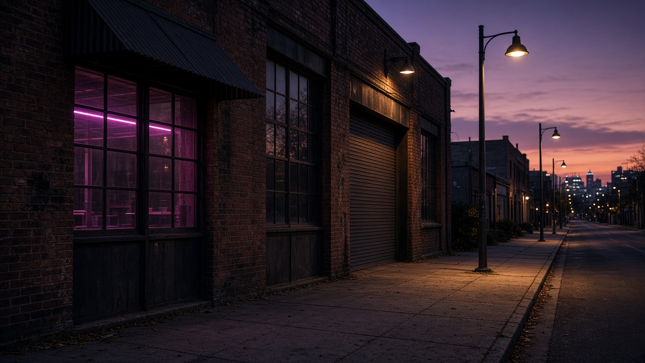Austin studio street at dusk